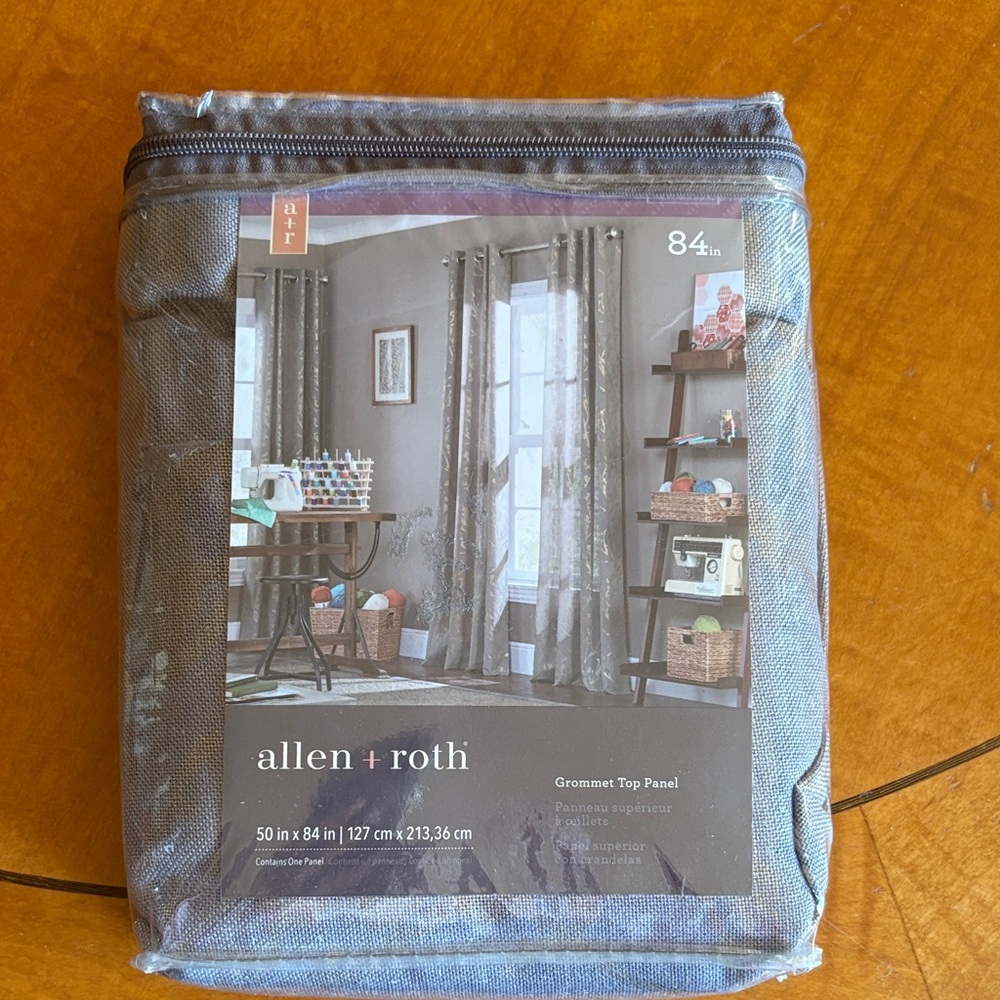 Gray Grommet Top Curtain Panel